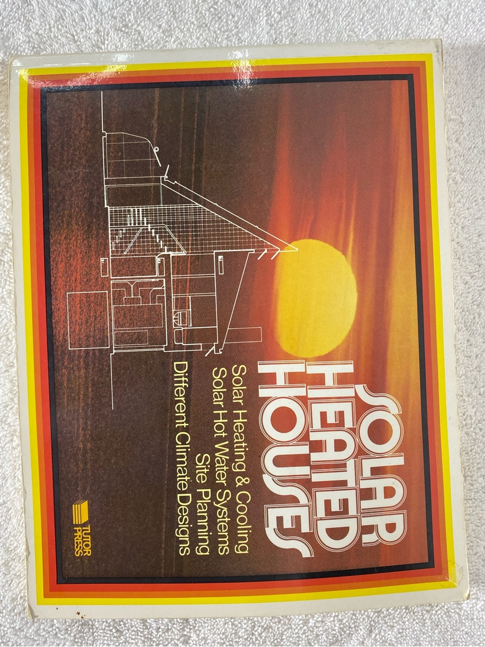 Vintage MCM Solar Heated Houses Book Sunset Orange & Yellow Cover